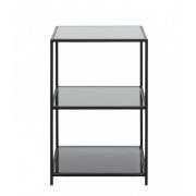 Nordal - ORINOCO metal rack, S, 3 shelves, glass