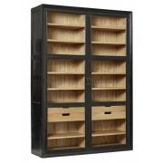 Nordal - VIVA cabinet w/glass doors+drawers black