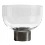 Nordal - RING Deco skål, glas med bas av metall, L