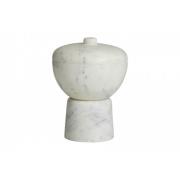 Nordal - KALI storage bowl w/lid, white marble