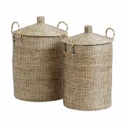 Nordal - LAUDY baskets, s/2, nature/black