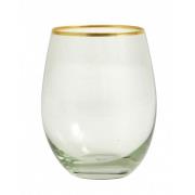Nordal - GREENA drinking glass w. gold rim