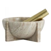 Nordal - ROCOTO mortar w/pestle, brown marble