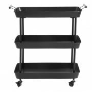 Nordal - Iron trolley on wheels, black