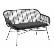 Nordal - Garden bench w. cushion, black