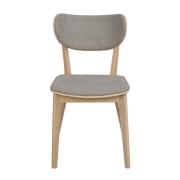 Rowico Home - Kato stol vitpigmenterad ek/Grått tyg