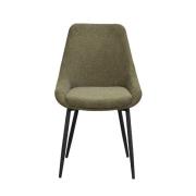 Rowico Home - Sierra stol grönt tyg/Svarta metall ben