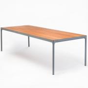 Houe, Four matbord 270x90 cm grå/bamboo aluminium