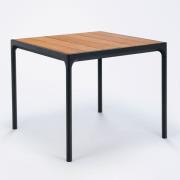 Houe, Four matbord 90x90 cm svart/bamboo aluminium