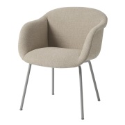 Muuto, Fiber Soft Armchair Tube Base - Ecriture 240 Grey