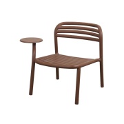 Cane-line, Bliss loungefåtölj m/sidobord höger Desert red, aluminium