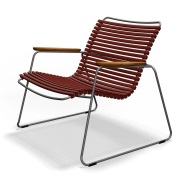 Houe, Click Roomy lounge chair Paprika. Frame: Grey. Armrest: Bamboo