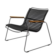 Houe, Click Roomy lounge chair Black. Frame: Grey. Armrest: Bamboo