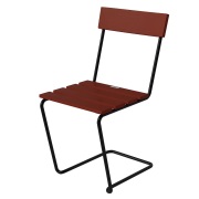Grythyttan Stålmöbler, Stol 1 Mörkröd lackad ek / svart