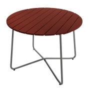 Grythyttan Stålmöbler, 9A bord 100 cm Mörkröd / Varmförzinkat