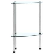 vidaXL Hylla 2 hyllplan genomskinlig 30x30x47 cm härdat glas