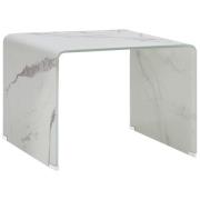 vidaXL Soffbord vit marmor 50x50x45 cm härdat glas