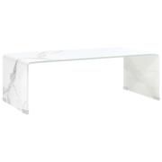 vidaXL Soffbord vit marmor 98x45x31 cm härdat glas