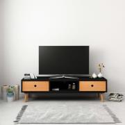 vidaXL TV-bänk svart 120x35x35 cm massiv furu