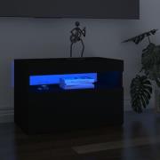 vidaXL TV-bänk med LED-belysning svart 60x35x40 cm