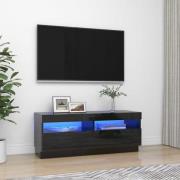 vidaXL TV-bänk med LED-belysning svart högglans 100x35x40 cm