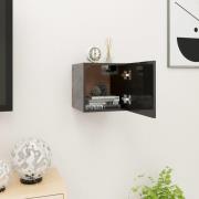vidaXL Väggmonterad tv-bänk svart högglans 30,5x30x30 cm