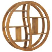 vidaXL Yin yang-vägghylla 80x17,5x80 cm massiv teak