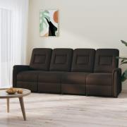 vidaXL 4-sits reclinerfåtölj brun konstläder