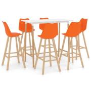 vidaXL Bargrupp 7 delar orange