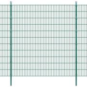 vidaXL 2D Stängselpaneler med stolpar 2008x2230 mm 34 m grön