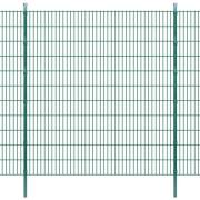 vidaXL 2D Stängselpaneler med stolpar 2008x2230 mm 44 m grön