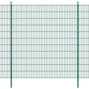 vidaXL 2D Stängselpaneler med stolpar 2008x2230 mm 48 m grön