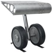 vidaXL Avlastningsbord med hjul silver och svart 53x40x60 cm järn
