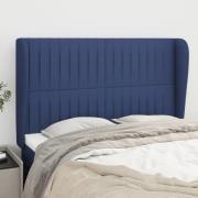 vidaXL Sänggavel med kanter blå 147x23x118/128 cm tyg