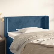 vidaXL Sänggavel med kanter mörkblå 103x16x78/88 cm sammet