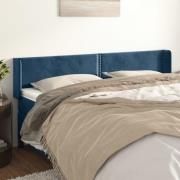 vidaXL Sänggavel med kanter mörkblå 203x16x78/88 cm sammet
