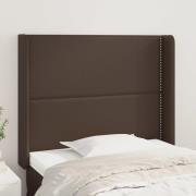 vidaXL Sänggavel med kanter brun 83x16x118/128 cm konstläder