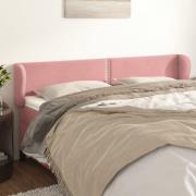 vidaXL Sänggavel med kanter rosa 203x23x78/88 cm sammet