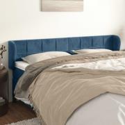 vidaXL Sänggavel med kanter mörkblå 163x23x78/88 cm sammet