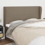 vidaXL Sänggavel med kanter taupe 163x23x118/128 cm tyg