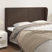 vidaXL Sänggavel med kanter brun 183x23x118/128 cm konstläder