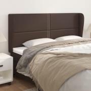 vidaXL Sänggavel med kanter brun 163x23x118/128 cm konstläder