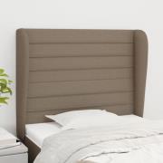 vidaXL Sänggavel med kanter taupe 93x23x118/128 cm tyg