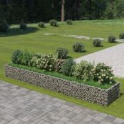 vidaXL Planteringsgabion upphöjd galvaniserat stål 450x90x50 cm