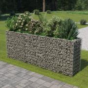 vidaXL Planteringsgabion upphöjd galvaniserat stål 270x50x100 cm