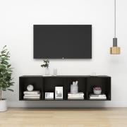 vidaXL Väggmonterat tv-skåp svart 37x37x142,5 cm konstruerat trä
