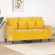 vidaXL 2-sitssoffa gul 120 cm sammet