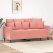 vidaXL Soffa 2-sits rosa 140 cm sammet