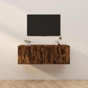 vidaXL Väggmonterade tv-skåp 2 st rökfärgad ek 57x34,5x40 cm