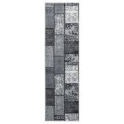 vidaXL Gångmatta grå BCF med blockmönster 60x200 cm